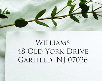 Personalized Family Name Return Address Stamp: Self-Inking Rubber Stamp