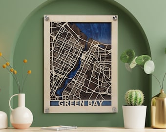 Custom Laser Cut Wood City Map: Personalized Wall Art