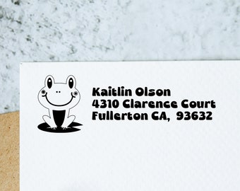 Personalized Return Address Stamp: Custom Family Name Rubber Stamp