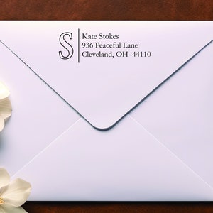 Gepersonaliseerde retouradresstempel voor envelop | Aangepaste adresstempel voor bruiloft | Familienaam rubberen stempel | Stempel voor stationair