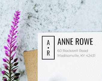 Personalized Return Address Stamp: Custom Family Name Rubber Stamp