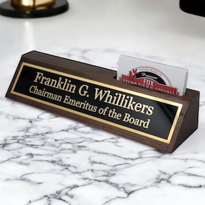 Custom Name Plate For Boss and Coworker Gift Office Desk Engraved Sign Executive Personalized Wood Desk Decor