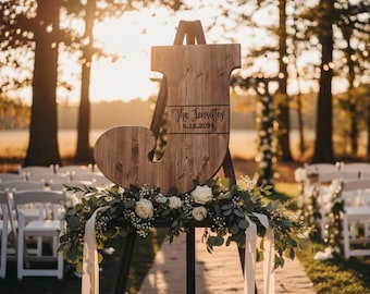Large Wooden Initial Letter Guest Book Alternative, Custom Engraved Names Date