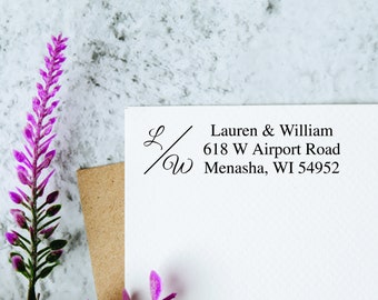 Personalized Return Address Stamp: Custom Family Name, Wedding Stationary