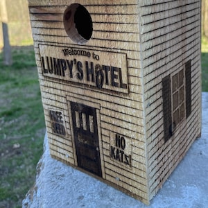 BIRD HOTEL with custom-engraving and you get to name the hotel to honor someone special to you!