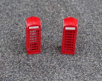 1:76 scale OO gauge 2 hand painted  Telephone boxes  (Set No 9)