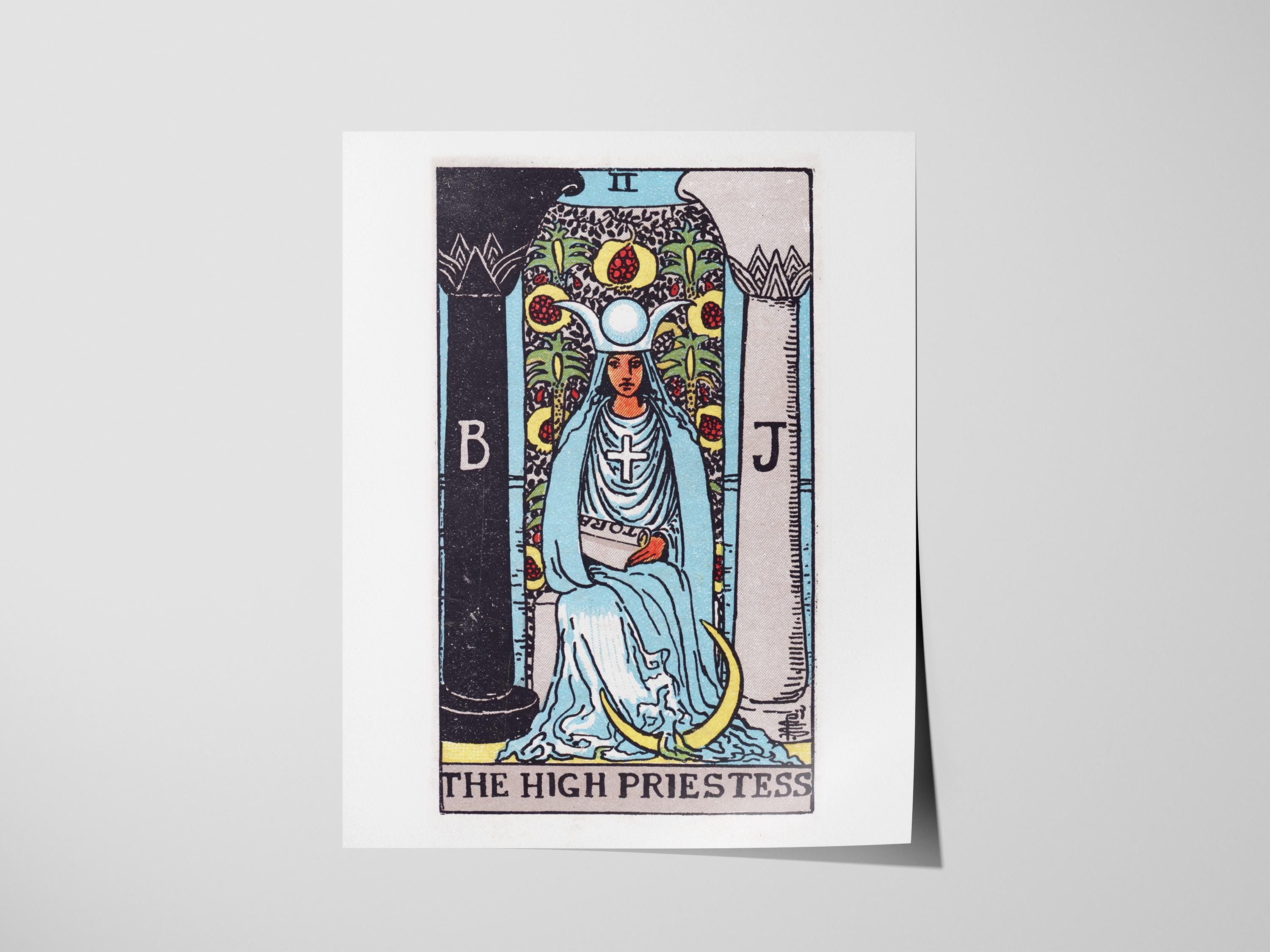 High Priestess Tarot Card Print: 1909 Waite-smith Art, Witchy