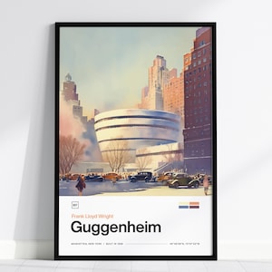 グッゲンハイム美術館の版画：フランク・ロイド・ライト建築