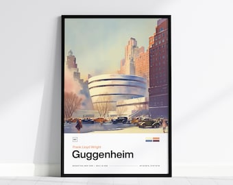 Guggenheim Museum Print: Frank Lloyd Wright Architecture, New York