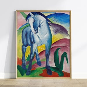 Franz Marc Blue Horse I Print: Expressionist Animal Art, Colorful Home Decor