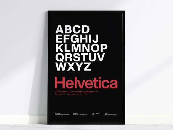 Helvetica Typeface Poster: Bold Swiss Font Art, Minimalist