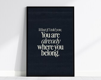 Motivational Typography Art Print: Retro Serif Poster, Navy Wall Decor, Framed or Unframed