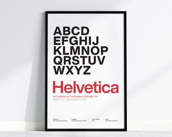 Helvetica Typeface Poster: Modern Typography Print, Minimalist Design