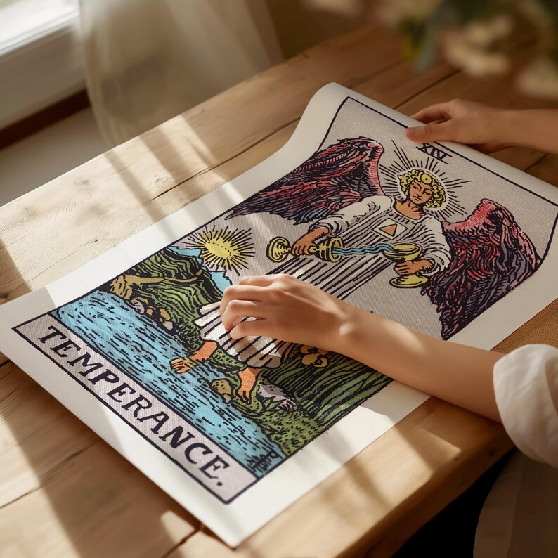 Temperance Tarot Poster - Vintage Rider Waite Smith Restoration ...