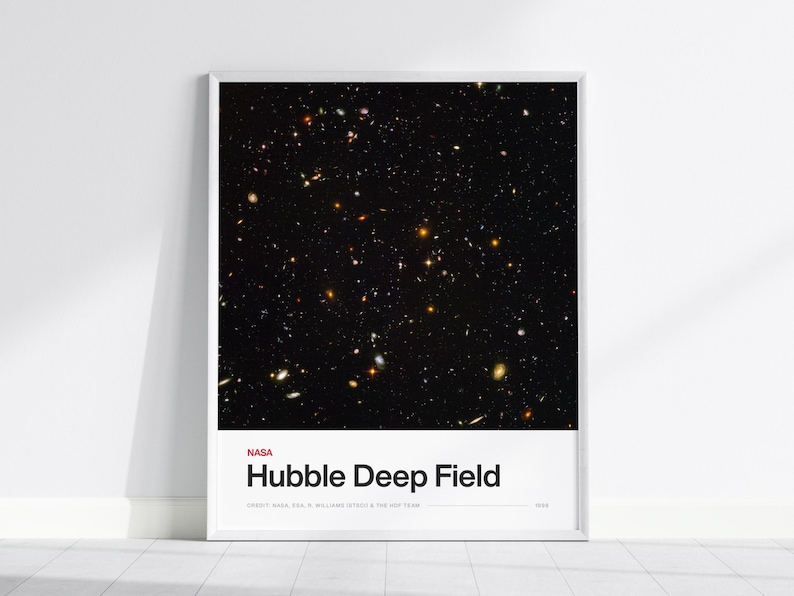 Deep Field Logo Hubble Deep Field Poster: NASA Hubble Wall Art Print, Available Framed ...