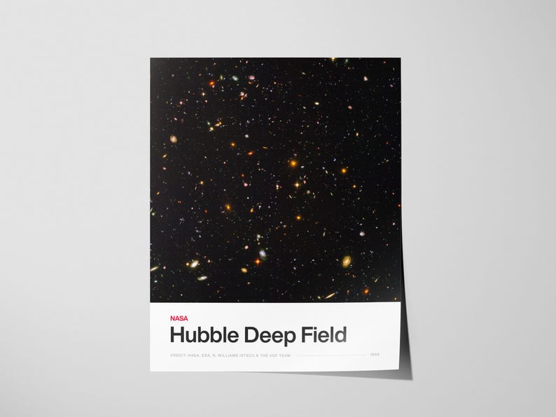 Deep Field Logo Hubble Deep Field Poster: NASA Hubble Wall Art Print, Available Framed ...