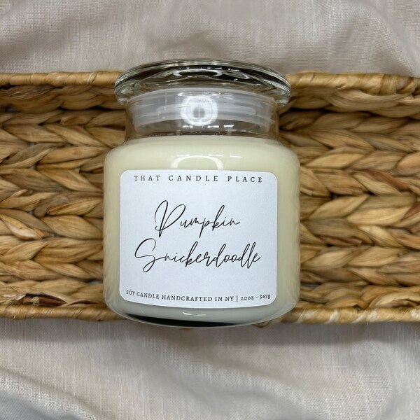 Pumpkin Snickerdoodle 20oz Soy Candle | Fall Candles | Pumpkin Candles | Autumn | Cookie Scented Candles | Highly Fragrant