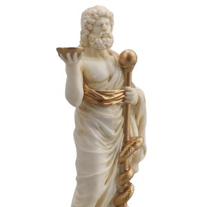 Asclepius Mini Statue Greek God of Medicines Sculpture