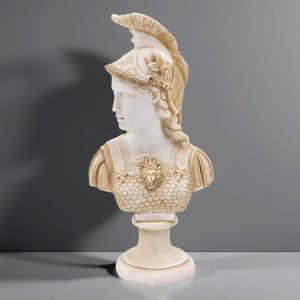 Athena Bust Statue Ancient Greek Roman Mythology Goddess Sculpture 22cm - 8.65in Museum Color