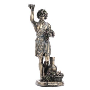 Bacchus Dionysus Statue God of Wine Bronzed Sculpture 28cm Ancient Greco-roman Mythology