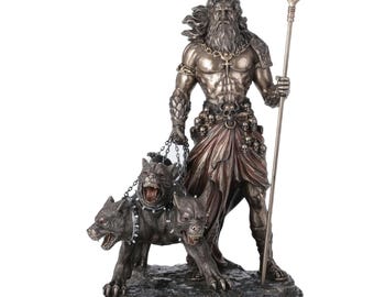Estatua de Hades Dios griego del inframundo y la muerte Escultura de bronce 25 cm