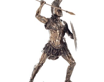 Ajax Statue Greek Mythological Hero Bronzed Color Sculpture 27cm Figurine