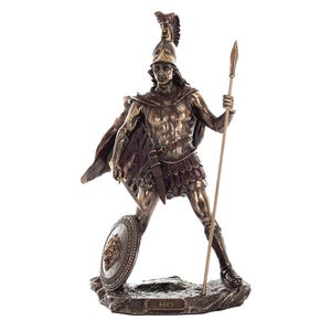 Ares Statue God of War Bronzed Sculpture 33cm Ancient Greco-roman Mythology