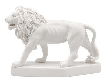 Alabaster Lion Statue Ancient Greece Nemean Beast Sculpture Roman Mythology Animal Figurine