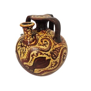 vintage ceramic Minoan period octopus vase
