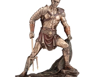 Roman Gladiator Statue Bronzed Color Sculpture 27.50cm Figurine