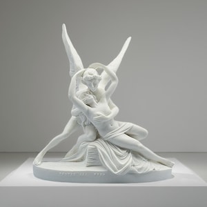 Eros and Psyche Statue Replica Alabaster 7.80 in