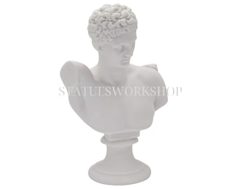 Hermès de Praxitèle Buste Statue Grecque Sculpture Blanche Faite à la Main