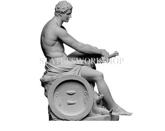 Ludovisi Ares Sculpture Marble Cast Exact Copy from National Museum of Rome