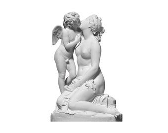 Sculpture de Vénus Kiss Cupidon Statue de la mythologie grecque Copie exacte du musée