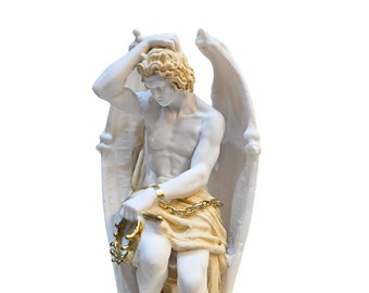 Le génie du mal Statua di Lucifero Scultura in fusione di marmo fatta a mano Riproduzione esatta