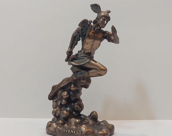 Hermes Mercurio Dios de la mitología griega romana Color bronce 16 cm