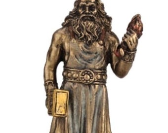 Hephaestus minibeeldje standbeeld Griekse god van vuur gebronsde sculptuur