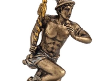 Mini figura de Hermes, estatua del dios griego, escultura de bronce