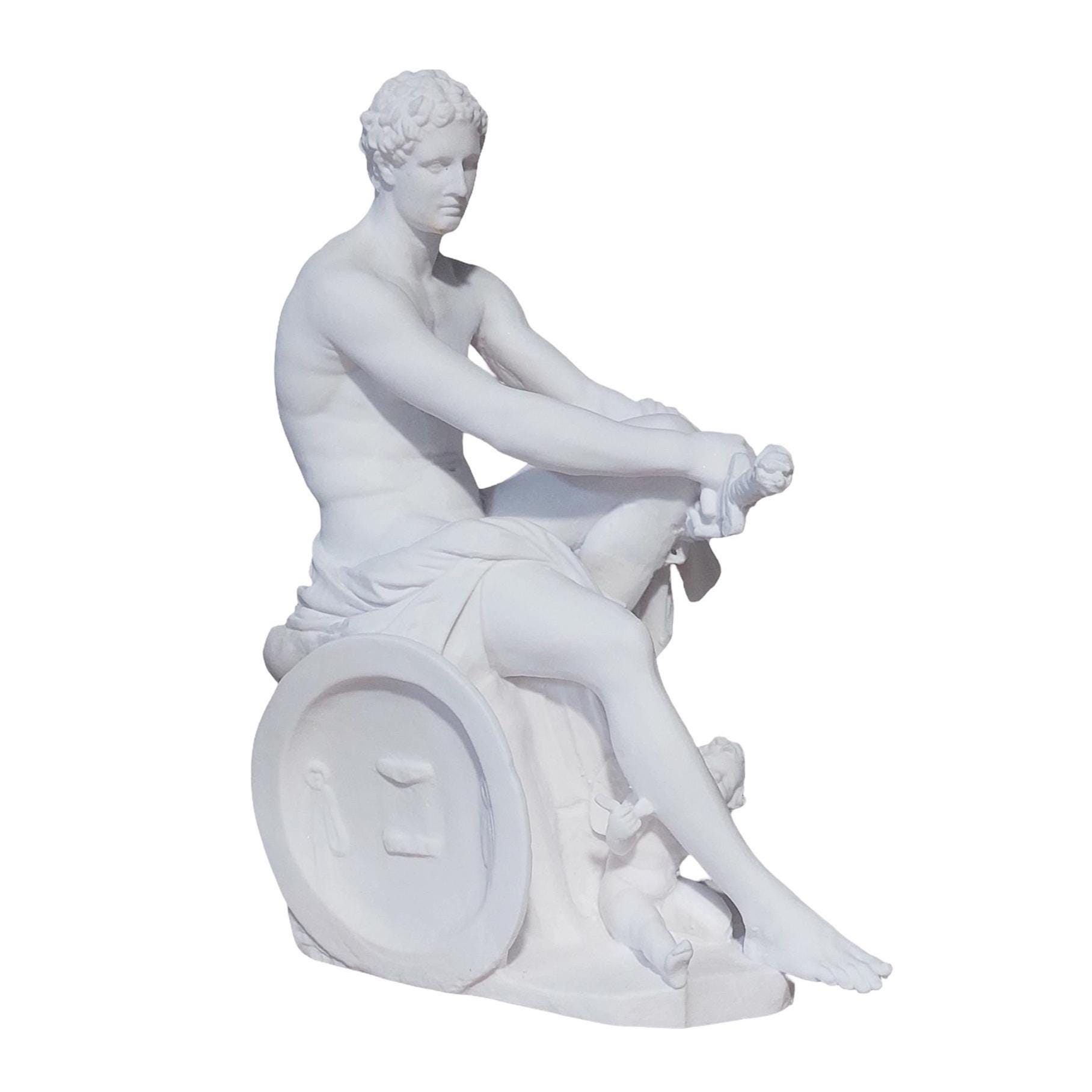 Ludovisi Ares Sculpture Marble Cast Exact Copy from National Museum of Rome 7.87in