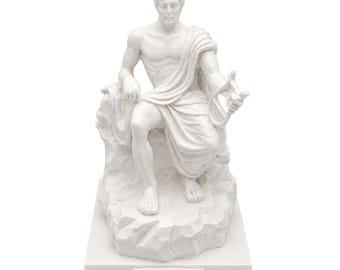 Apollo Belvedere Bust Statue Alabaster Ancient Greece Roman Mythology Sculpture Figurine Sun God