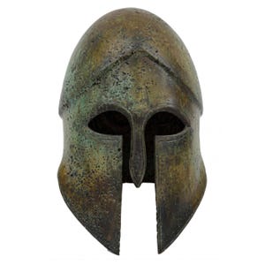 Classic Corinthian Helmet Museum Replica Solid Bronze Sculpture Greek Armor Roman Antiquity Statue Heavy Figurine Art