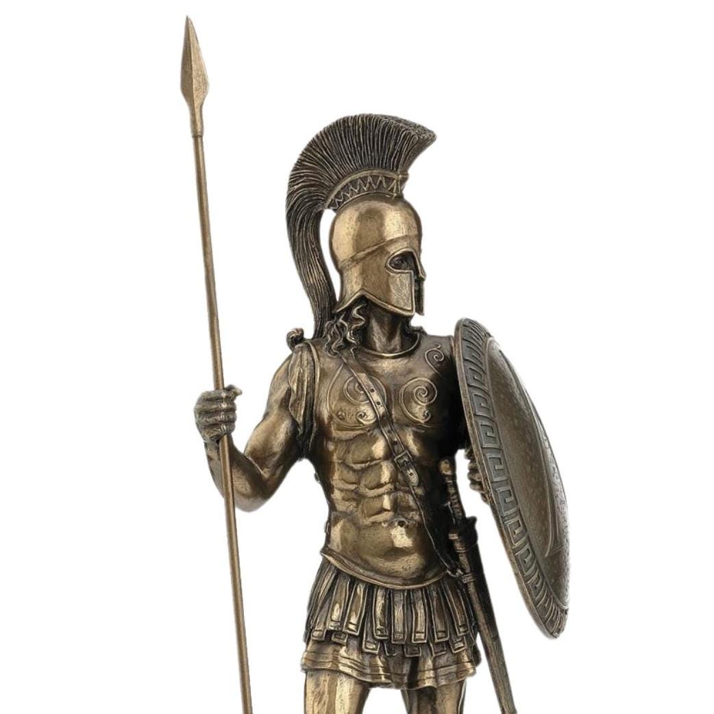 スパルタ戦士像 ブロンズカラー彫刻 36 cm 古代ギリシャ神話の置物