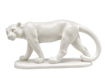 Standbeeld Puma Albast Oude Griekenland Katachtige Sculptuur Wilde Kat Beeldje Dierlijke Kunst Panter Decor