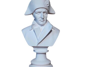 Napoleon Bonaparte buste albasten beeldje wit sculptuur standbeeld 16 cm/6,3"