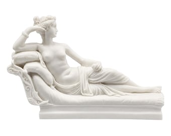 Pauline Bonaparte Venus Victrix Aphrodite Statue Alabaster Roman Mythology Neoclassical Sculpture
