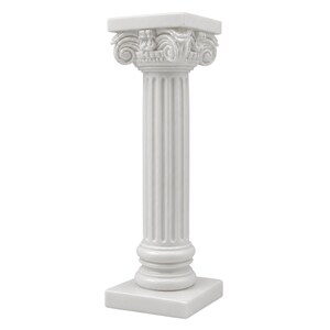 Solid Alabaster Ionic Column Statue: Ancient Greece Roman Art Pedestal (9.84cm)