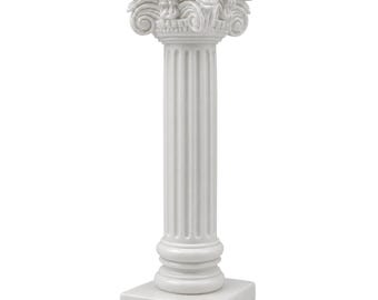 Massief albasten ionische zuil: sokkel uit oude Griekse Romeinse kunst (9,84 cm)