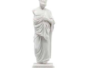 Hippocrates Statue Alabaster Ancient Greece Roman Mythology Sculpture Figurine Father Medicine Doctor Art Decor