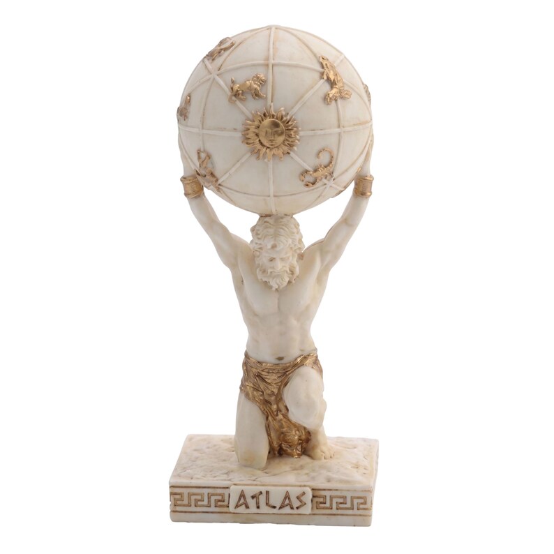 Atlas Titan Holding Globe Resin Statue Roman Mythology Celestial ...