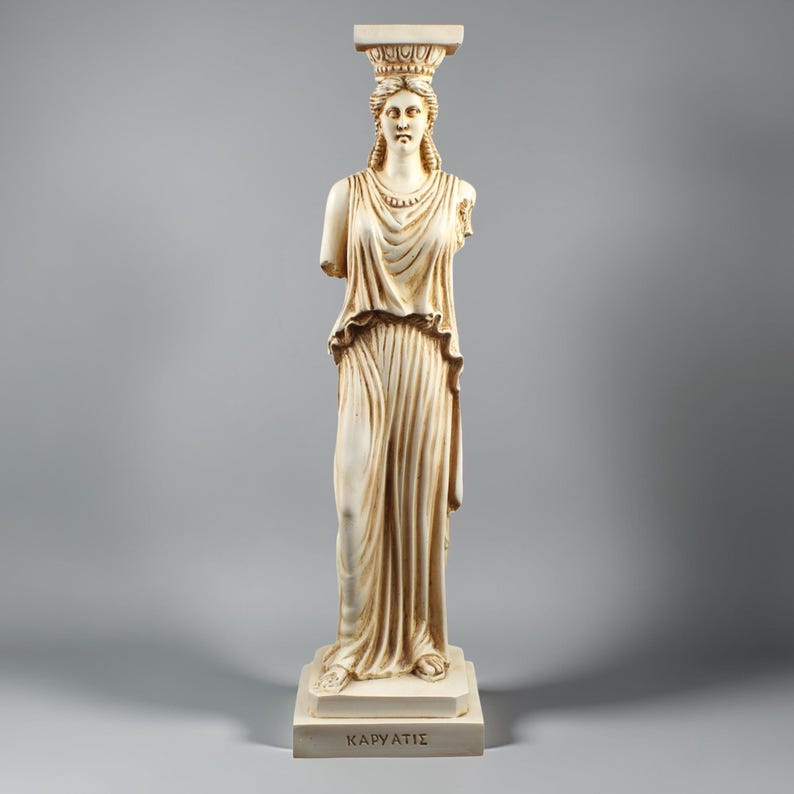 Big Caryatid Greek Column Woman Statue Alabaster Sculpture Acropolis ...